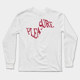 pleasure red minimal sticker sexy woman Long Sleeve T-Shirt